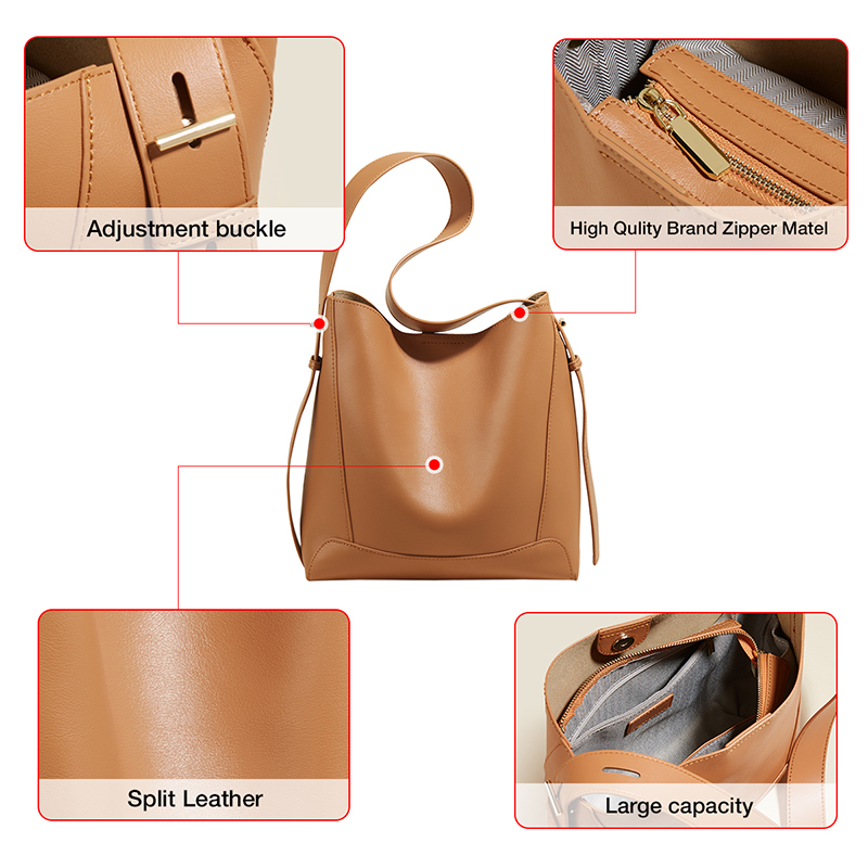FOXER 2024 Classic Split Leather Shoulder Crossbody Bag Large Capacity Office Handbag Lady Fashion Women Commuter Messenger Bags