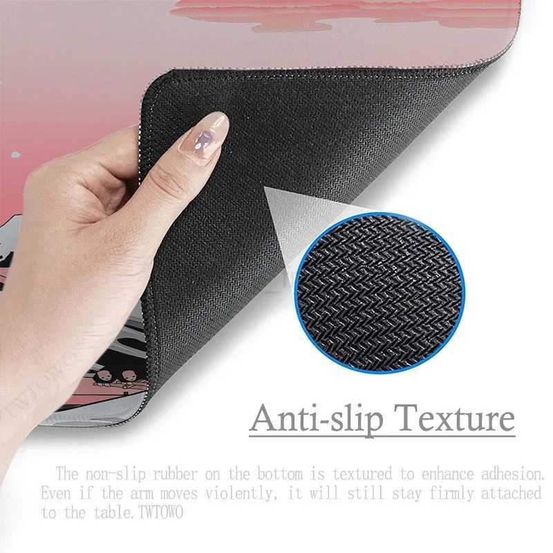 Pink Japanese Waves Mouse Pad Gaming XL Custom Home Large New Mousepad XXL Desk Mats Non-Slip Carpet Soft Computer Mouse MatsM240802