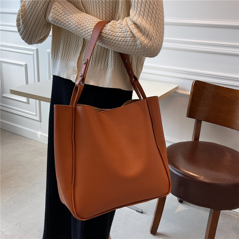 2024 New Women Handbags Simple Fashion Shoulder Bags Shopping and Travel Bags Large Capacity Female's Bags Made of PU Leather