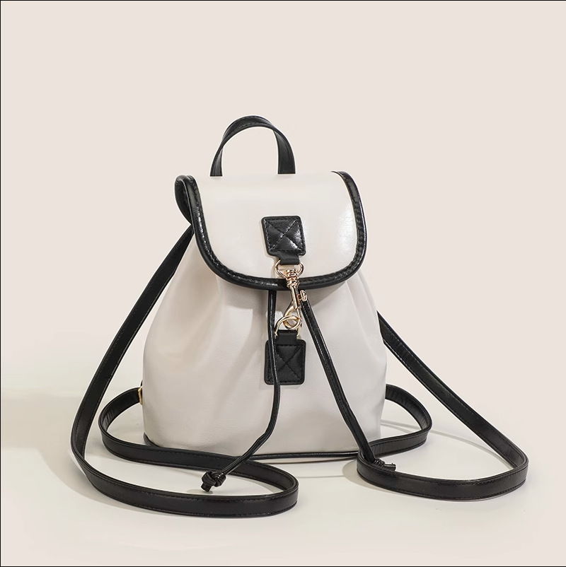Xiaoxiangfeng shoulder bag women's new style bag contrasting colors fashionable and casual simple flip coverversatile small backpack for students