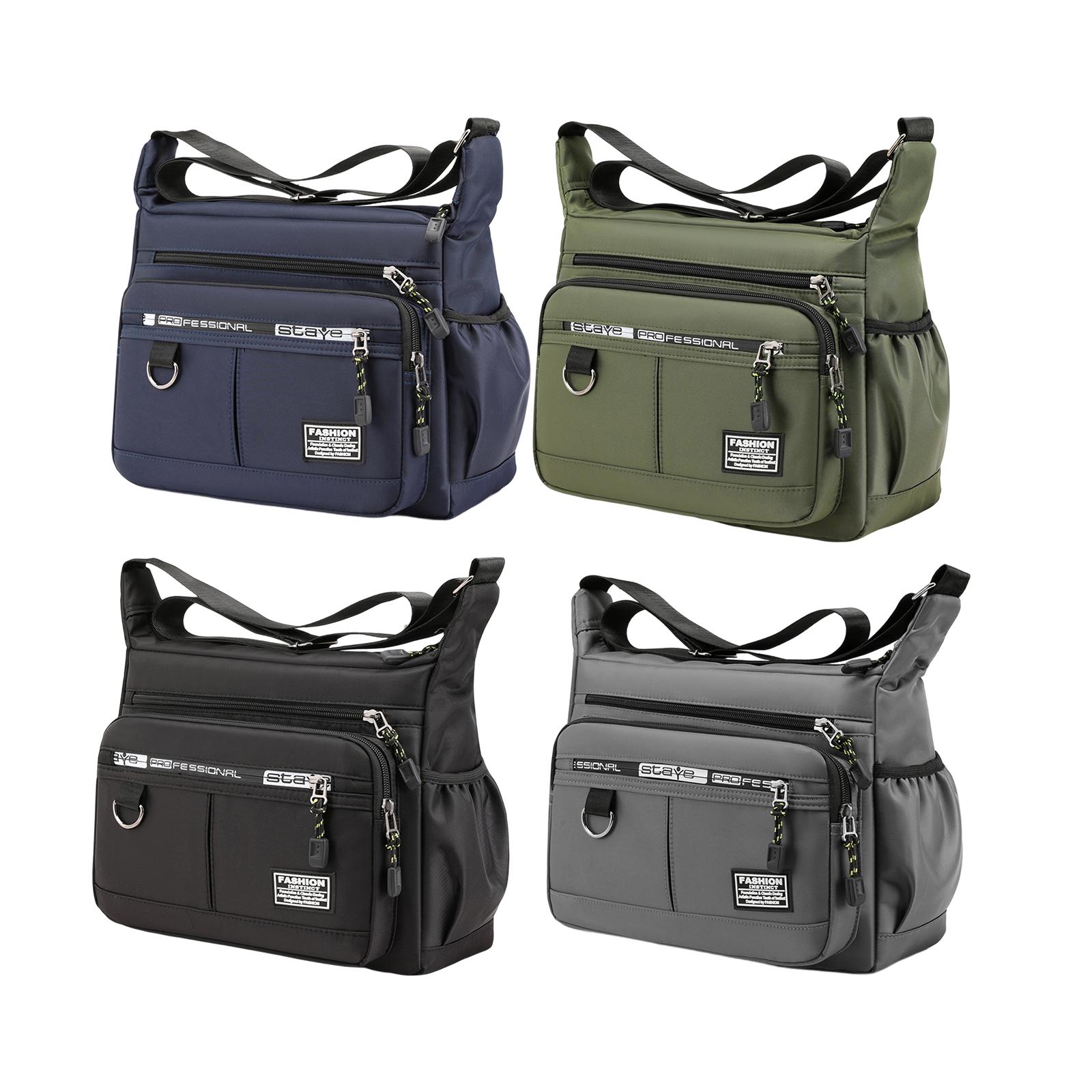 Men Shoulder Bag with Adjustable Shoulder Strap Multi Pockets Travel Purse Fashion Handbags for Outdoor Beach Party