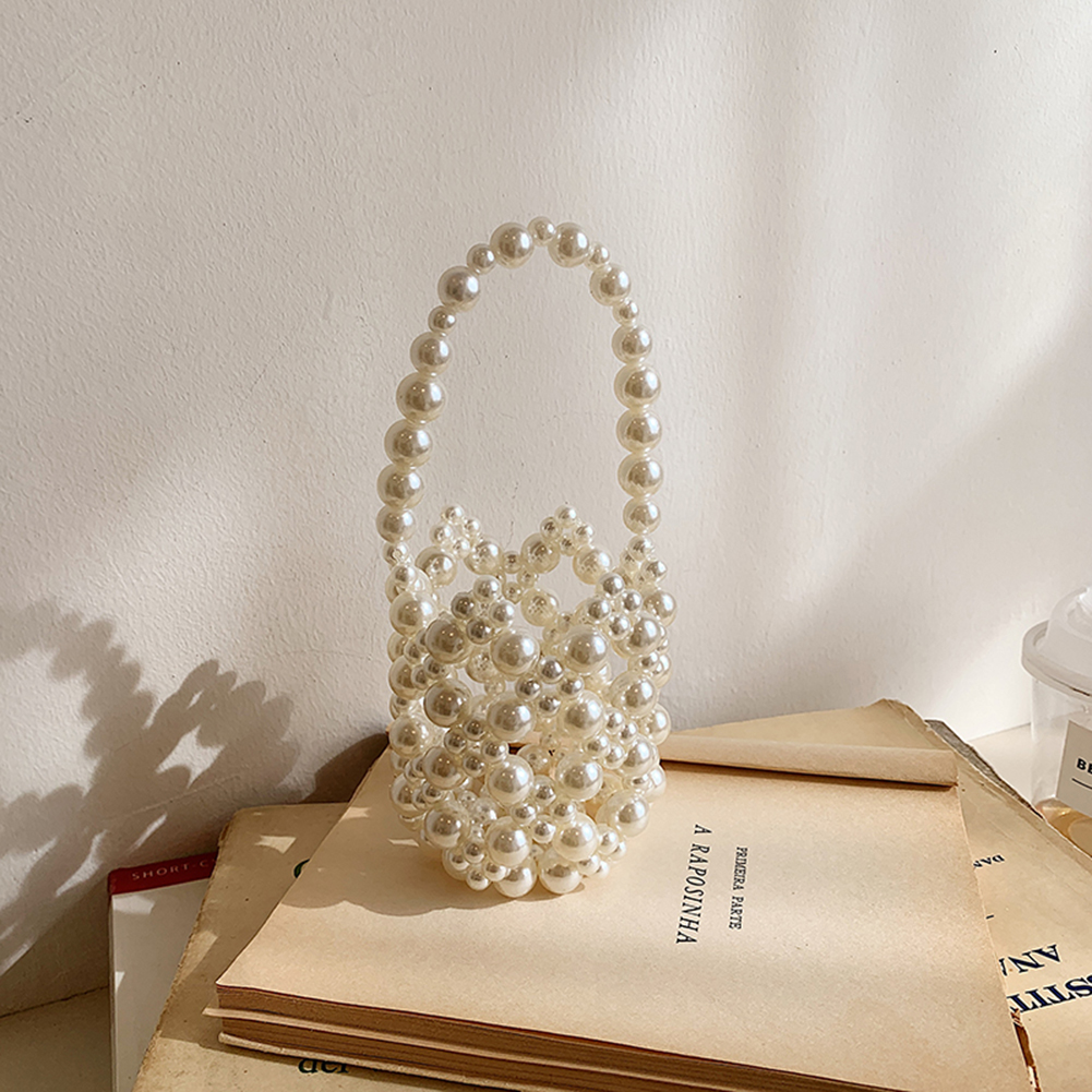 Pearl Handle Evening Dinner Bags Fashion Mini Wedding Clutch Casual Hand Beading Cute Holiday Gift Party Dinner