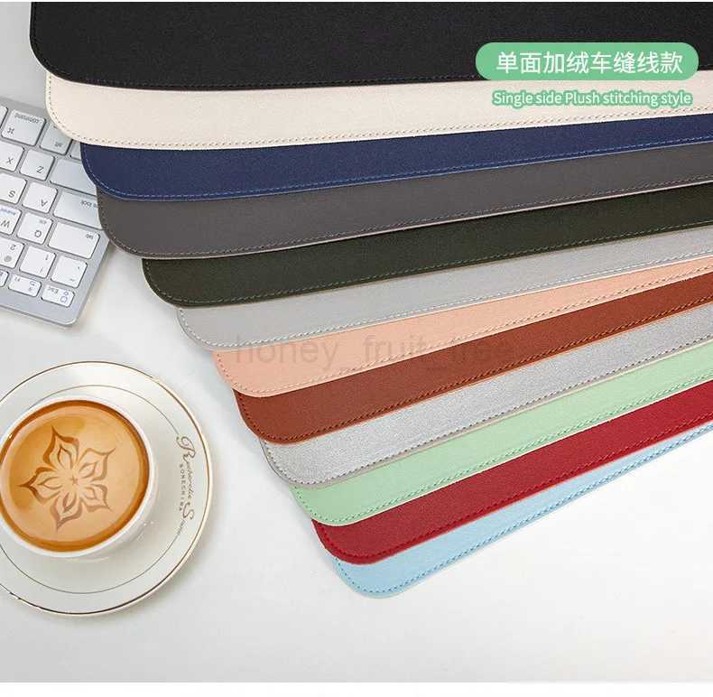 white mousepad Portable Mouse pad large Gaming Waterproof Non-slip PU Leather Suede Desk Mat Computer Keyboard desk pad MatsM240802
