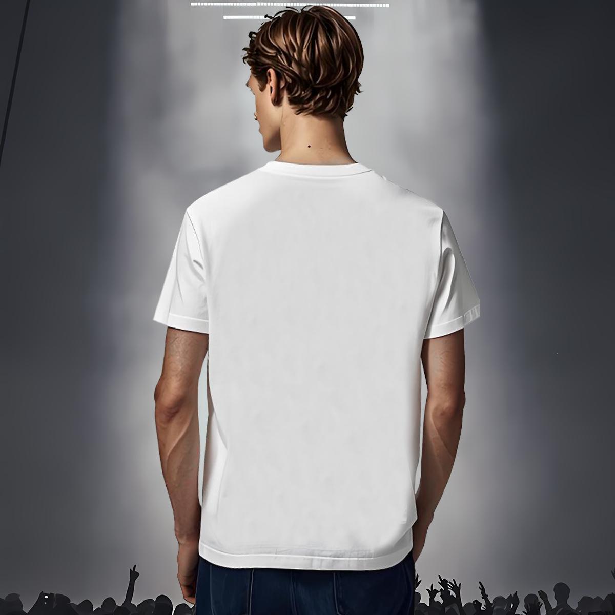Wholesale logo 230g 100% Cotton Men Tees Beach Breathable Crew Neck T Shirts Men 2024 Summer Cartoon Print Tee Shirt