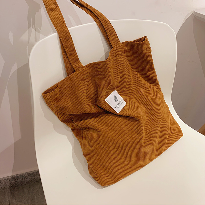 Corduroy Bag Handbags for Women Shoulder Bags Female Soft Environmental Storage Reusable Girls Small and Large Shopper Totes Bag