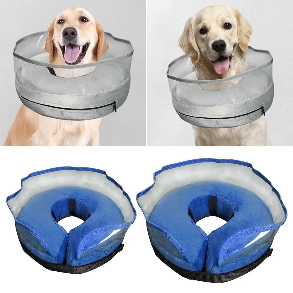 2026 New Dog Cat Soft Ring Anti-Bite Elizabethan Circle Inflatable Pet Collar Protection Neck Cover 240801 Free Shipping