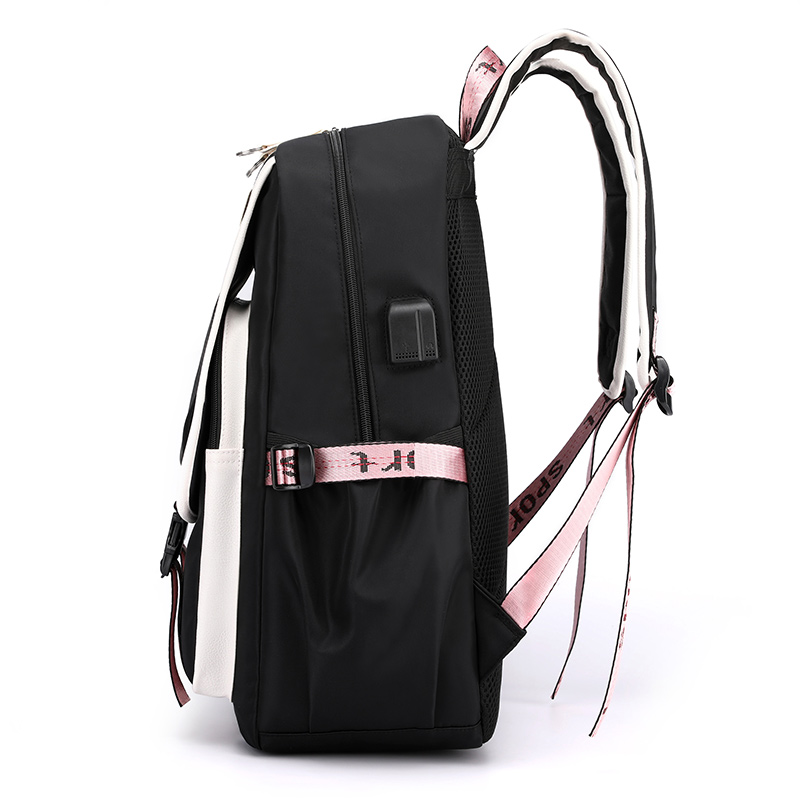 Fengdong kids school backpack for girls korean style black pink cute backpack schoolbag kawaii backpacks for teenage girls gift