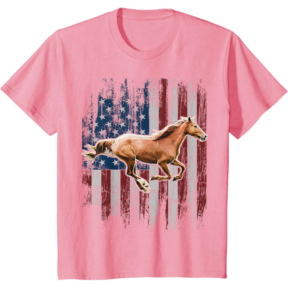 T shirt Mens Patriotic Horse American Flag Horseback Riding Farm Gift T-Shirt shirts tshirt graphic tee Casual tops summer clothes Short sleeve Free s
