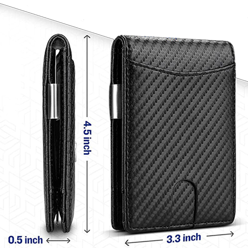 Carbon Fiber Rfid Men Wallets Money Bag Slim Thin Card Man Wallet Luxury Male Small Short Purse Bi-fold Vallet Billfold
