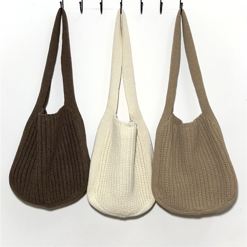 Fashion Women Hollow Woven Shoulder Bags Large Capacity Crochet Hobo Bag Knitting Handbags Female Tote Bag Shopping Bag