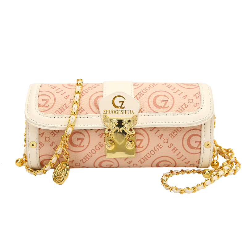Printed Leather Cylinder Women's Summer Boston Chain Shoulder Crossbody Bag Bags For Women Bolsa Feminina Sac A Main Femme