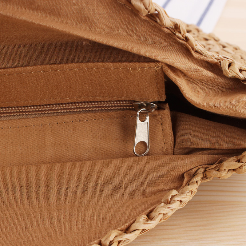 Handmade Half-Round Rattan Woven Straw Bag Summer Women Messenger Crossbody Bags Girls Small Beach Handbag 2023