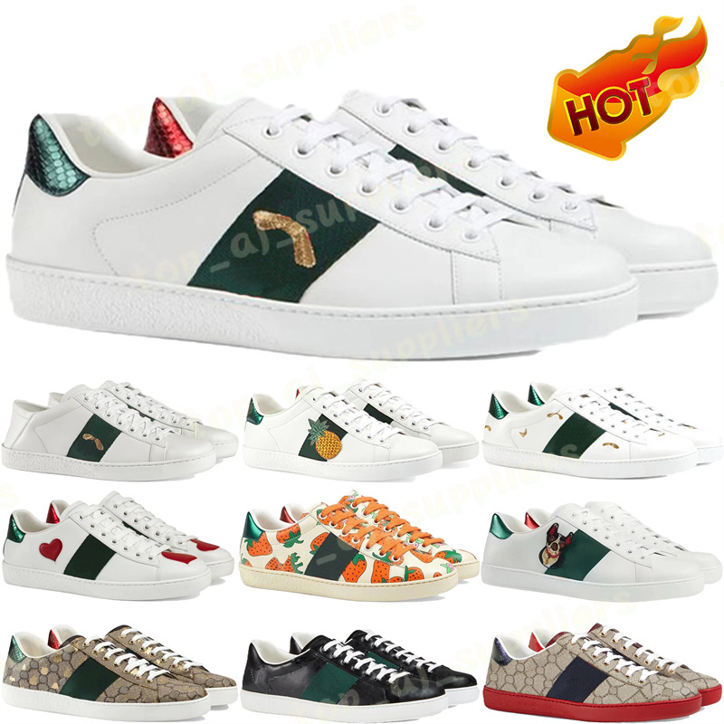 Classic Ace leather sneakers designer shoes for men women casual sneakers Bee Embroidered loafer snake white band stars black mens flat Outdoor Recreation trainers