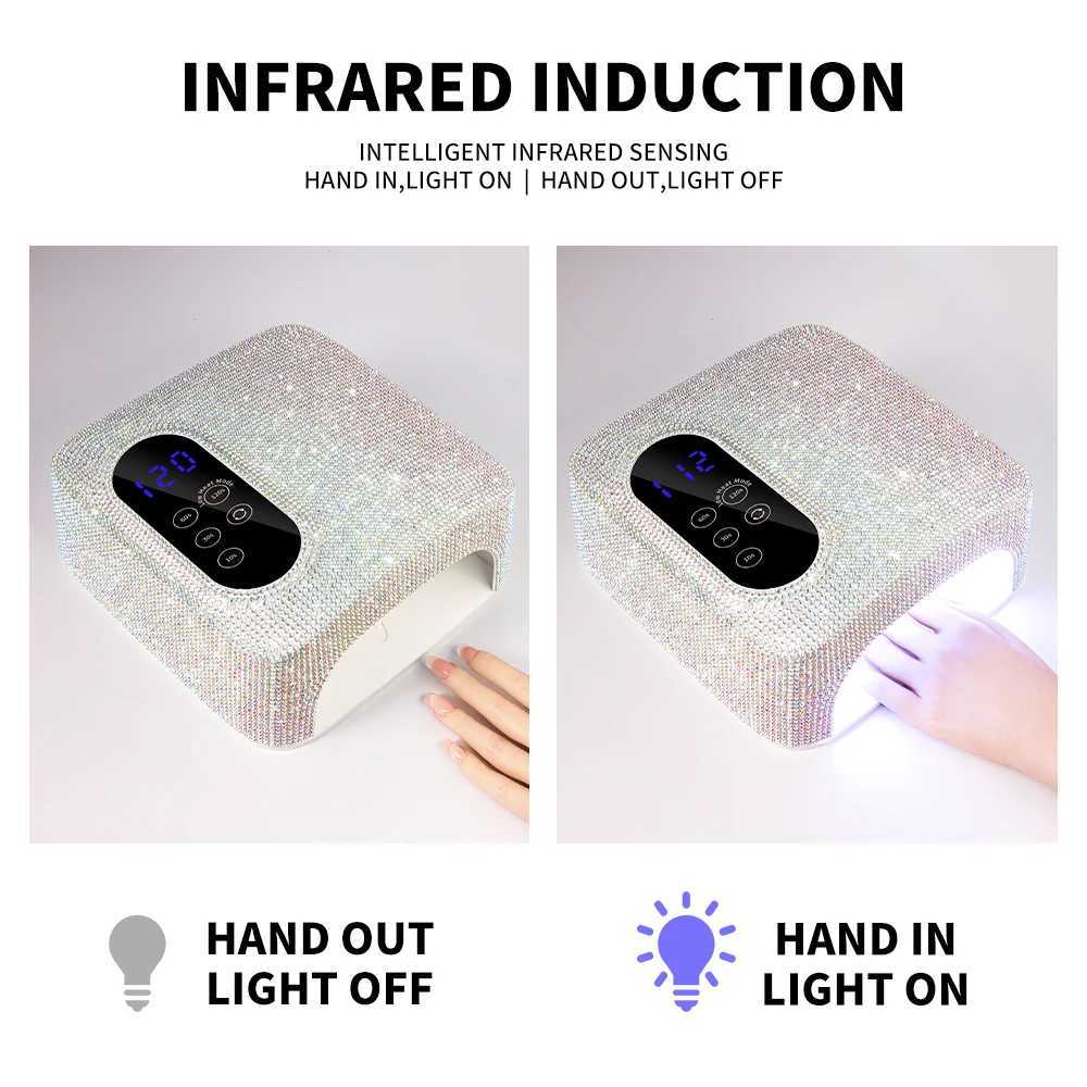 Professional Rechargeable UV LED Nail Lamp Cordless With Diamonds Design UV Dryer Machine for Nails Gel Polish Lamp for ManicureCL2400806