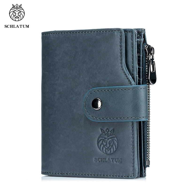 Classic Style Wallet Genuine Leather Short Male Purse RFID Card Holder Wallet Men Fashion High Quality
