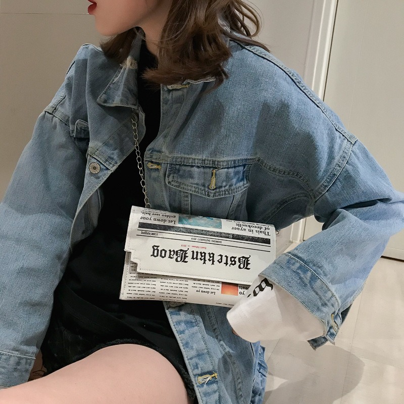 Luxury Designer Women Bags Personality Fashion Shoulder Bags Ladies All-match Messenger Bag Newspaper Modeling Small Square Bag