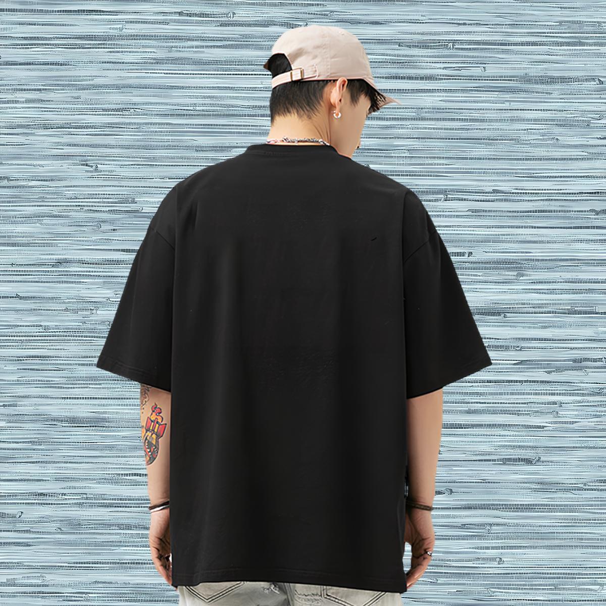 Casual New T Shirt For Man 230g Pure Cotton crocodile Home Outdoor Clothings Short Sleeve O-Neck High Quality Men Tshirts Floral Print