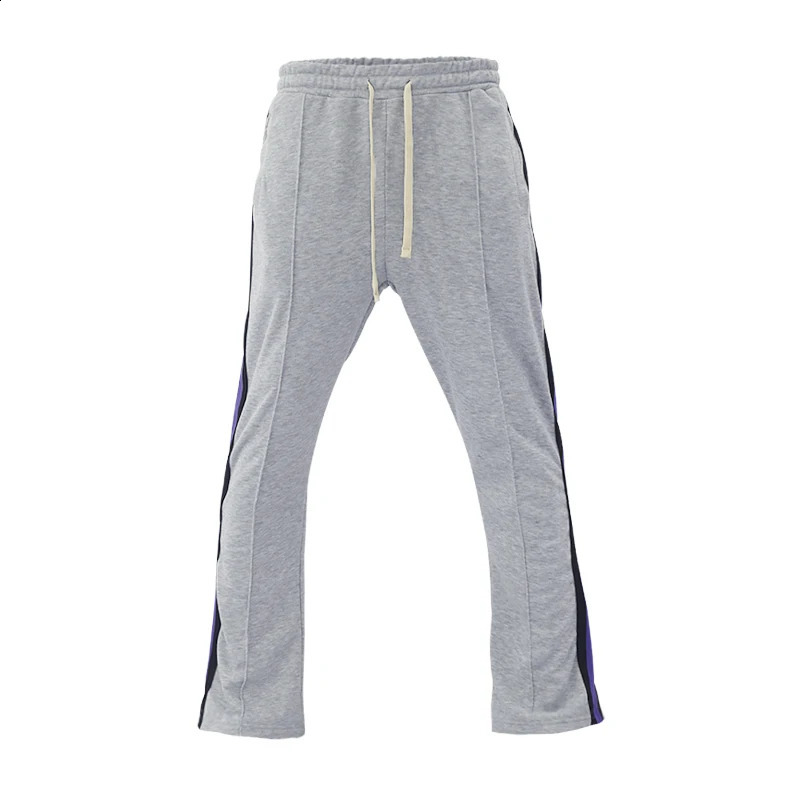 European and American spring and autumn casual pants mens patchwork flared pants sweatpants trousers pants mens slim pants 240802