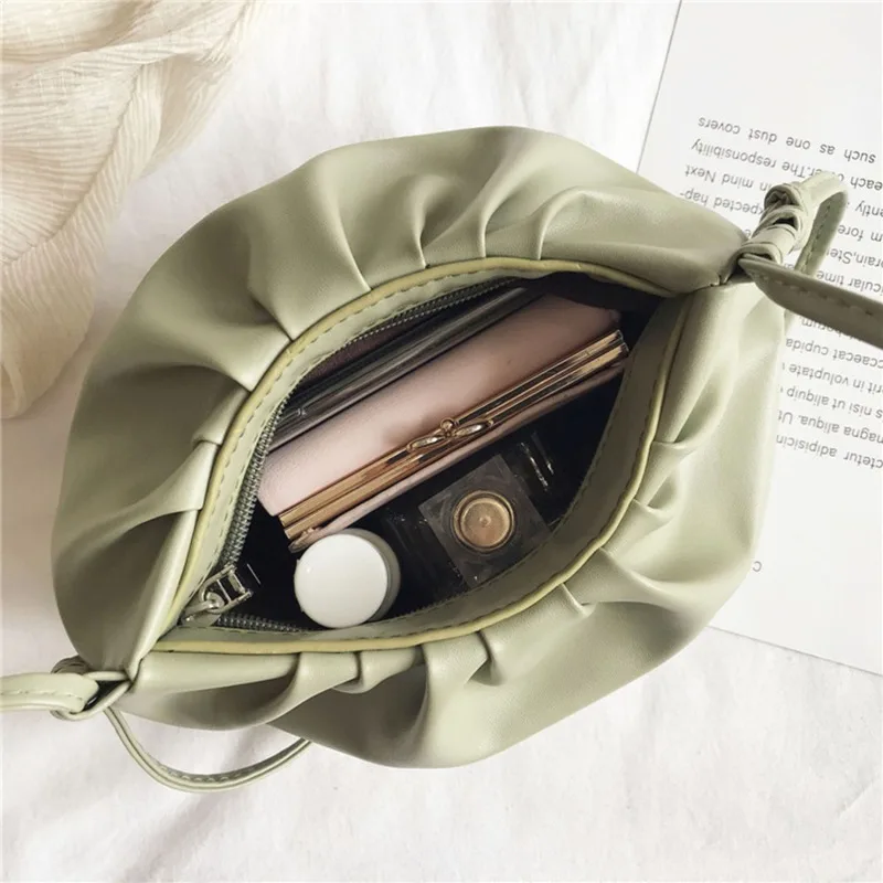 Small Bag 2024 New Spring Summer Slanting Cross Trend Hundred Women's Bag Dumpling Clouds Bag mini Coin Pleated Crossbody