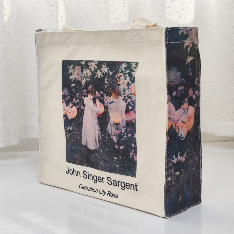 Extra Thick Canvas Female Shoulder Bag Van Gogh Morris Vintage Oil Painting Zipper Books Handbag Large Tote For Women Shopping