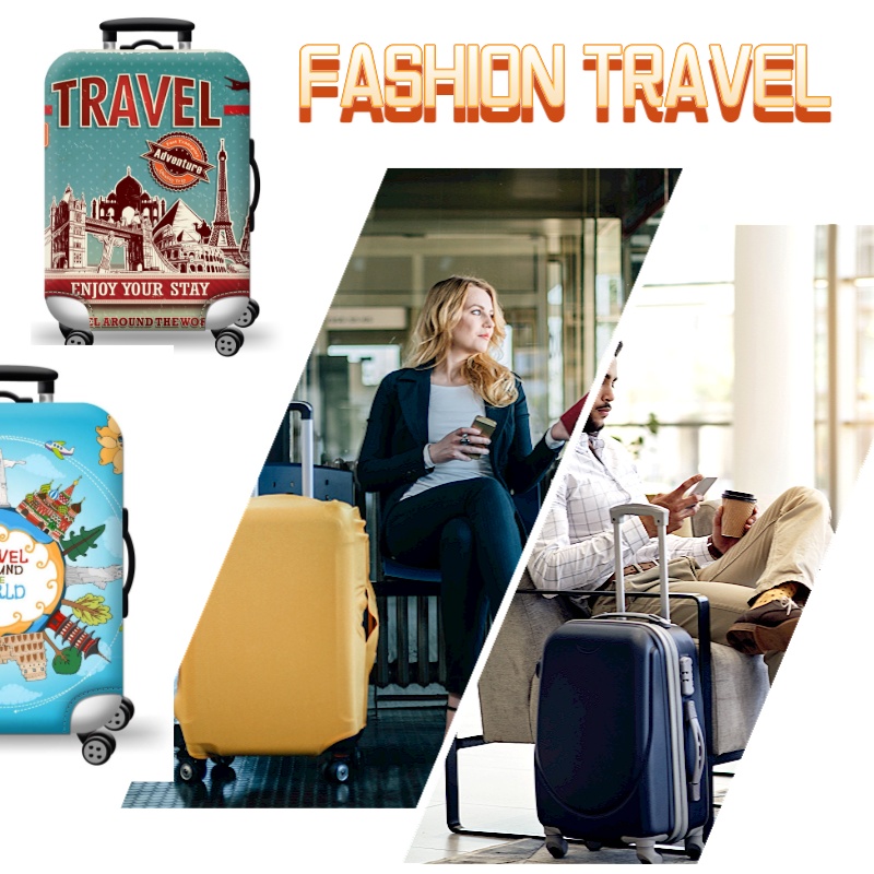 Luggage Protective Cover Stretch Fabric Suitcase Baggage Dust Case Cover Suitable for 18-32 Inch Suitcase Travel Organizer