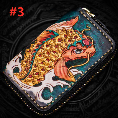 Vertical Section Mini Purse Women Men Zipper Brave Troops Wallet Ladies Genuine Leather Keys Bag Purses Carteira Wallets