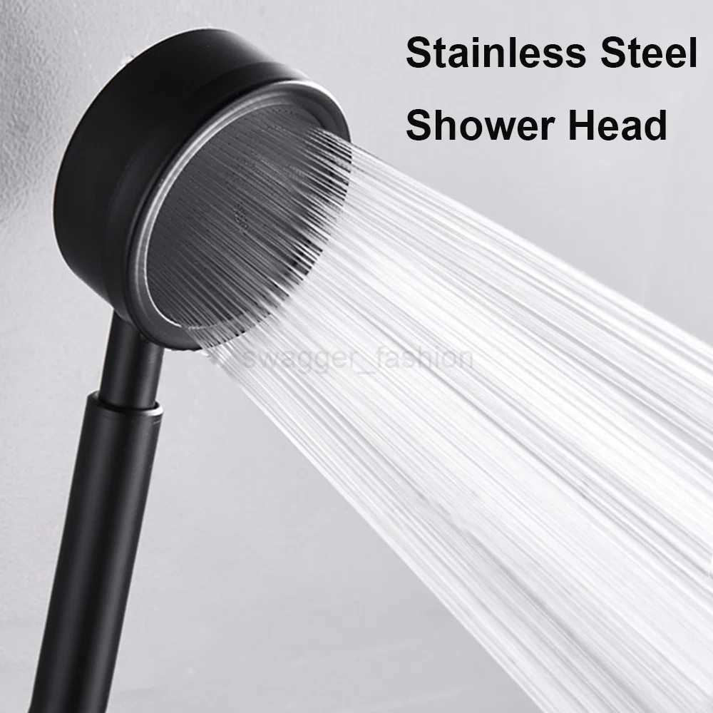 Black Stainless Steel Shower Head High Pressure Handheld Sprayer Water Saving Nozzles Filter Showerhead Bathroom AccessoriesXJ240802