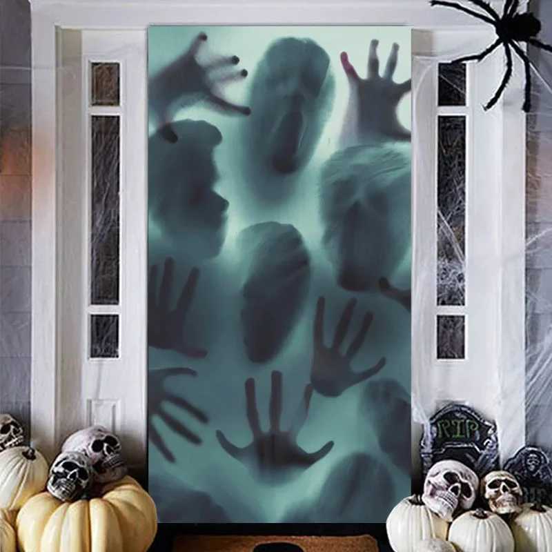Halloween Terror Window Sticker Party Windows Decoration Wall Terrors Blood Stickers Increase Terror Atmosphere Wall Stickers Y240801