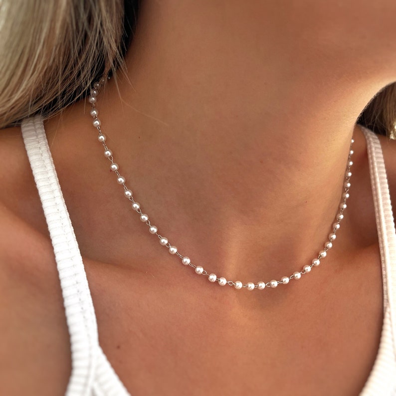 2025 Collana Girocollo Madre Biologico Perla Di Perle Fresche Perle Minimalista…