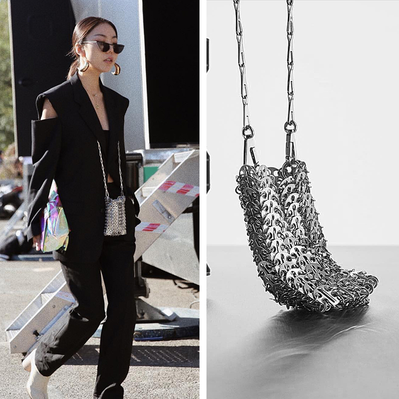 Sier Sequin Shoulder Bags for Women hot - Designer Metallic Chain Crossbody Bag