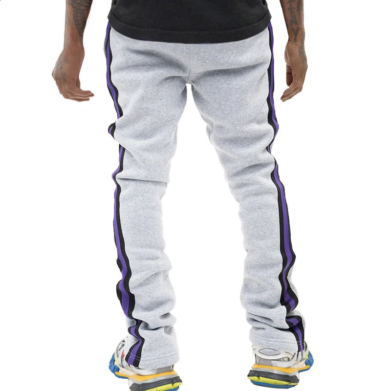 European and American spring and autumn casual pants mens patchwork flared pants sweatpants trousers pants mens slim pants 240802