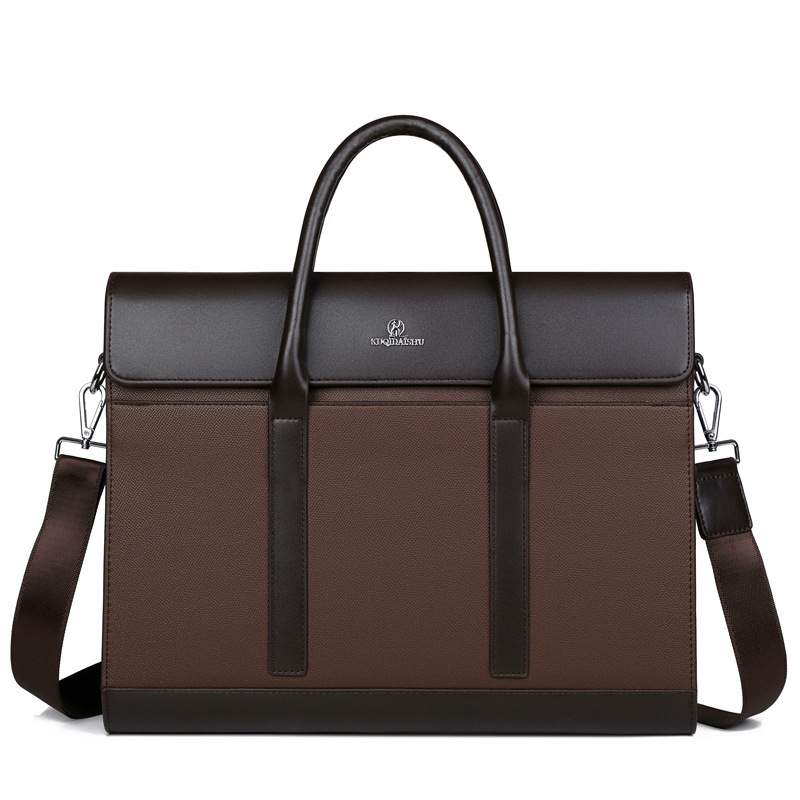 Luxury Genuine Leather Men's Briefcase Large Capacity Handbag High Capacity Shoulder Messenger Bag Business Laptop Bag For Male