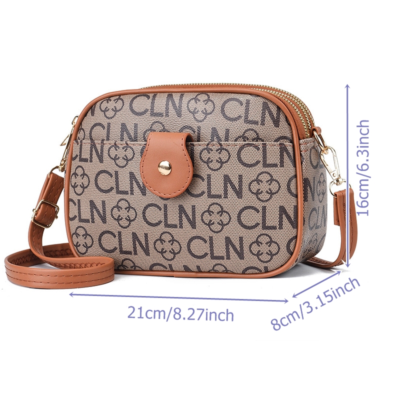 3 Zipper PU Crossbody Bag for Women Luxury Designer Shoulder Crossbody Bag Smooth Zipper 2023 Summer New Fashion Female Bags