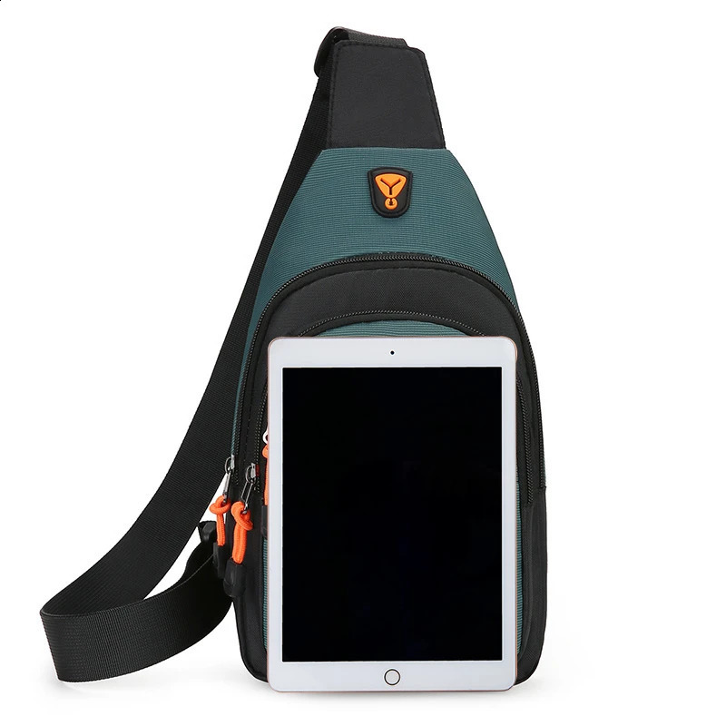Casual mens chest bag nylon shoulder running bike with sling outdoor sports cross body travel phone 240802