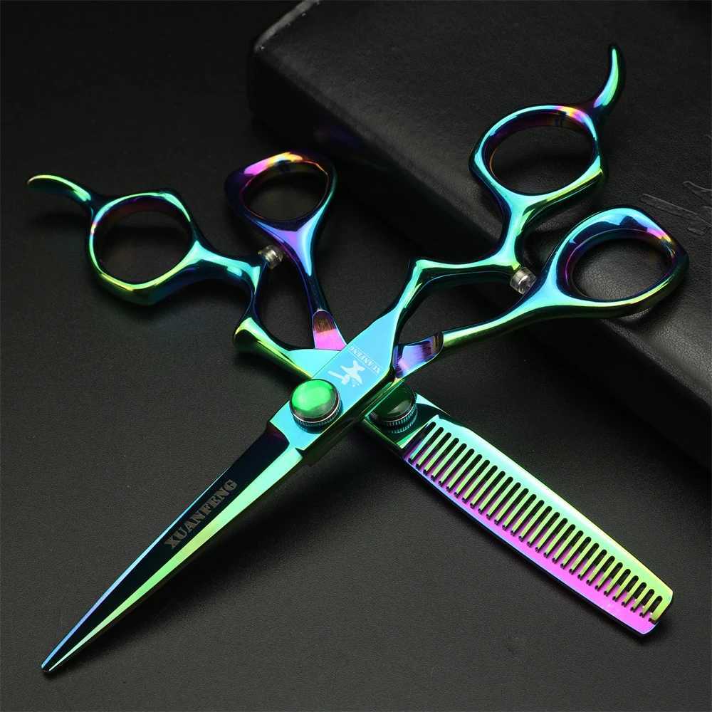 New Arrival Aurora Professional Barber 6-inch Japanese 440C Steel Barber Cutting and Slimming Barber Z241213