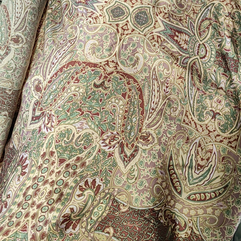 Fashion apparel fabrics human silk and human cotton interwoven satin woven fabrics digital printing fabrics