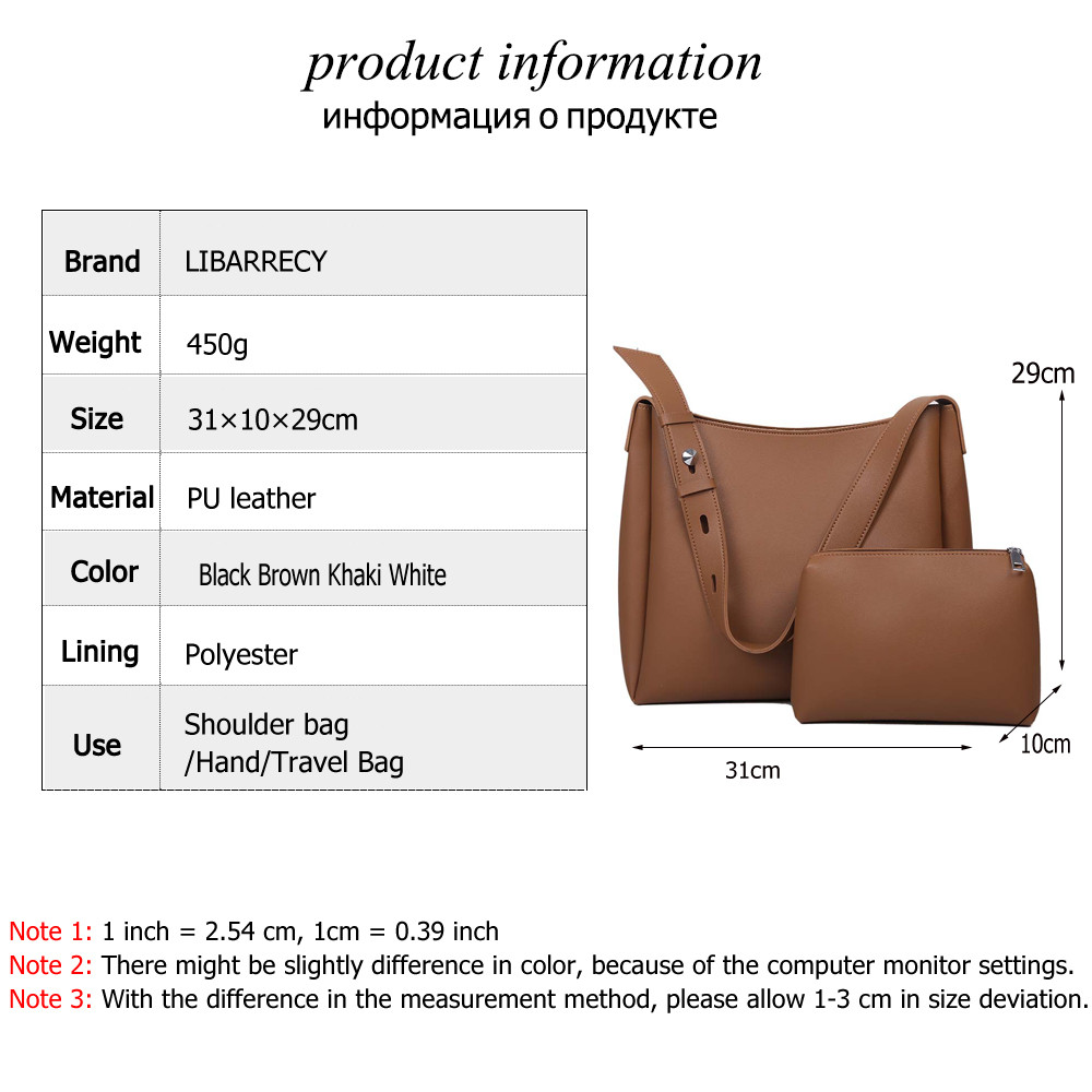 Luxury Solid Color Ladies Composite Bag High Quality PU Leather Fashion Women's Handbags Designer Women Shoulder Bags Sac Femme