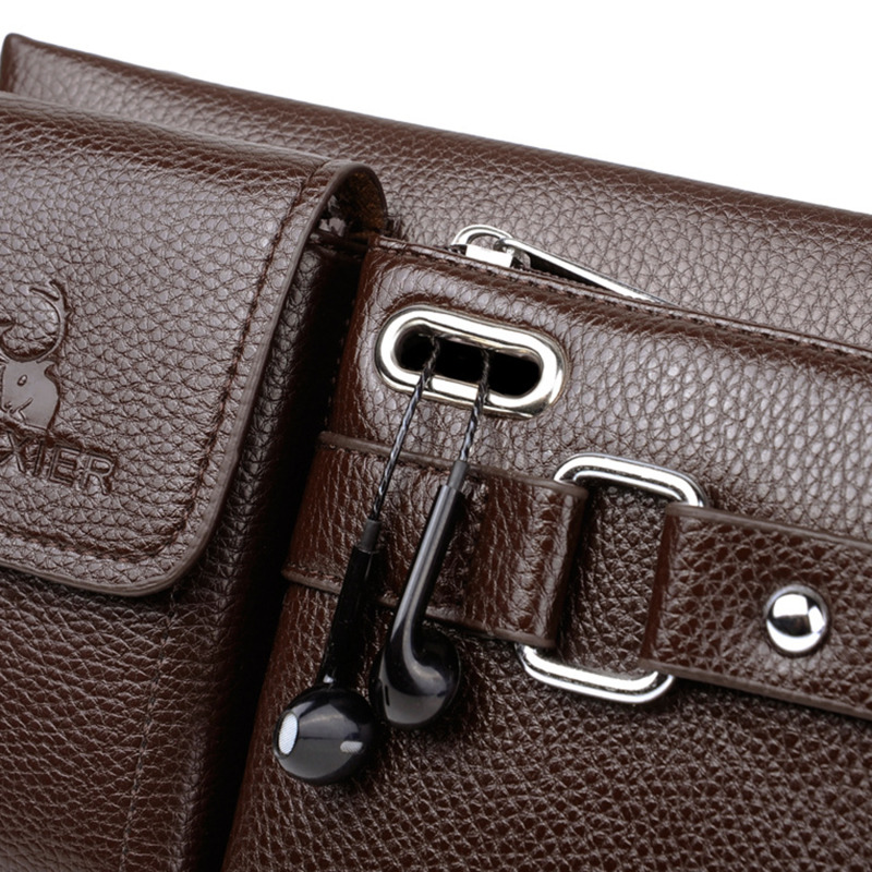 Brand Men's Waist Bag Leather Male Fanny Pack Male Shoulder Chest Bags for Phone Hip Sack Man Belt Pouch Murse Banana Bum Bag