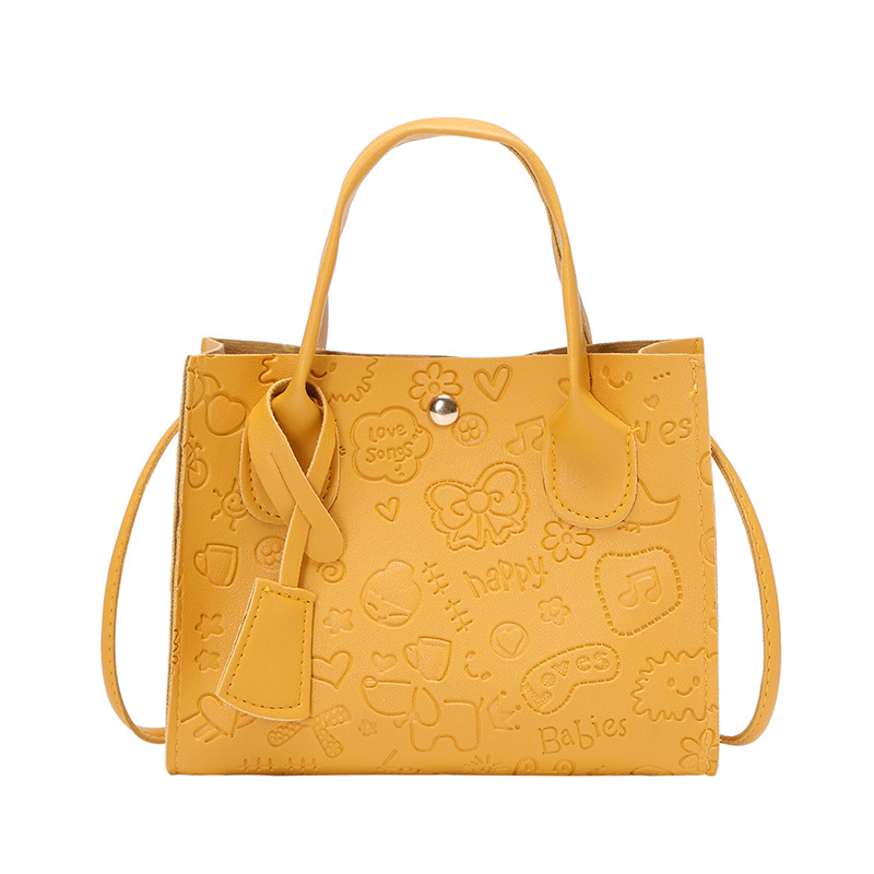 2023 New Women's Fashion Handbags Retro Solid Color PU Leather Crossbody Shoulder Bag Cute Pattern Casual Women Handbags