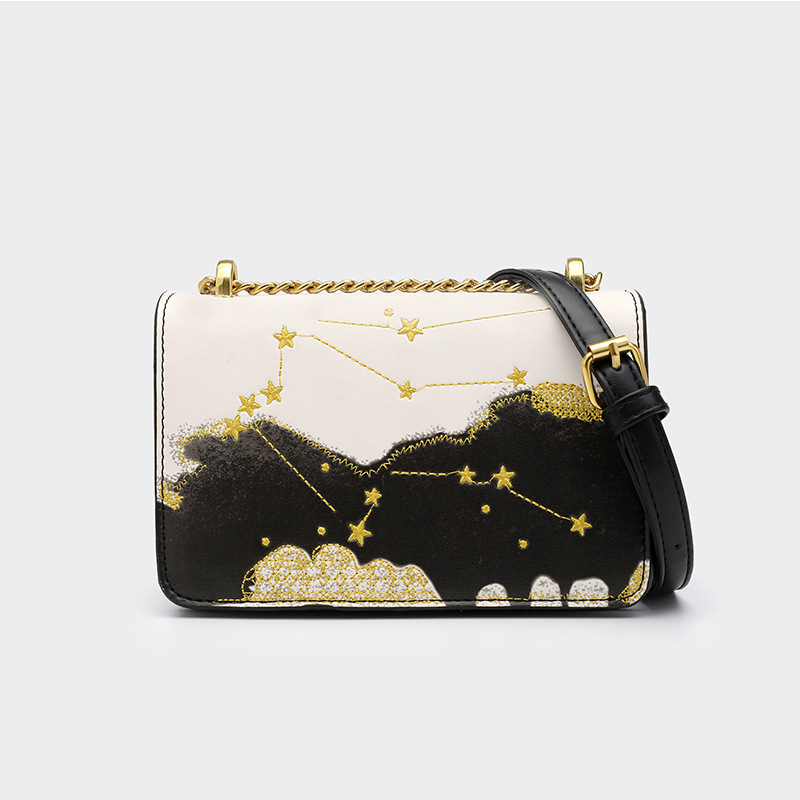 NEW Embroidery starry sky Small Square Bag Women Handbag Fashion Shoulder Messenger Bags Lady Crossbody Bags Korean Style Clutch