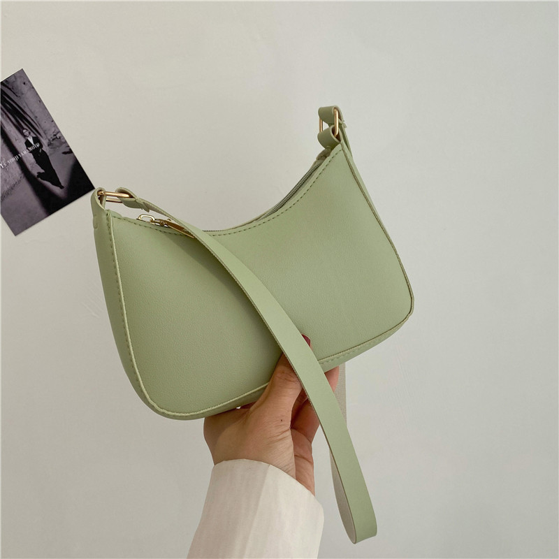 New Women's Retro Solid Color Fashion Handbags PU Leather Shoulder Underarm Bag Casual Women Hobos Handbags сумка женская Trend