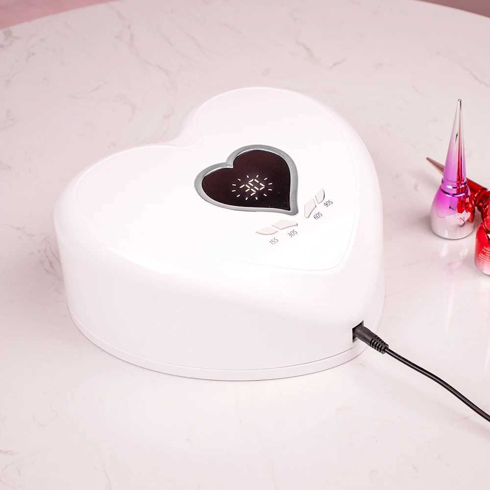 Hlgh Power 96W RED Llght LED Nall Lamp Heart Shape Gel UV Lamp Manlcure Nall Pollsh Dryer Machlne for Fast Drylng All Gel PollshCL240731