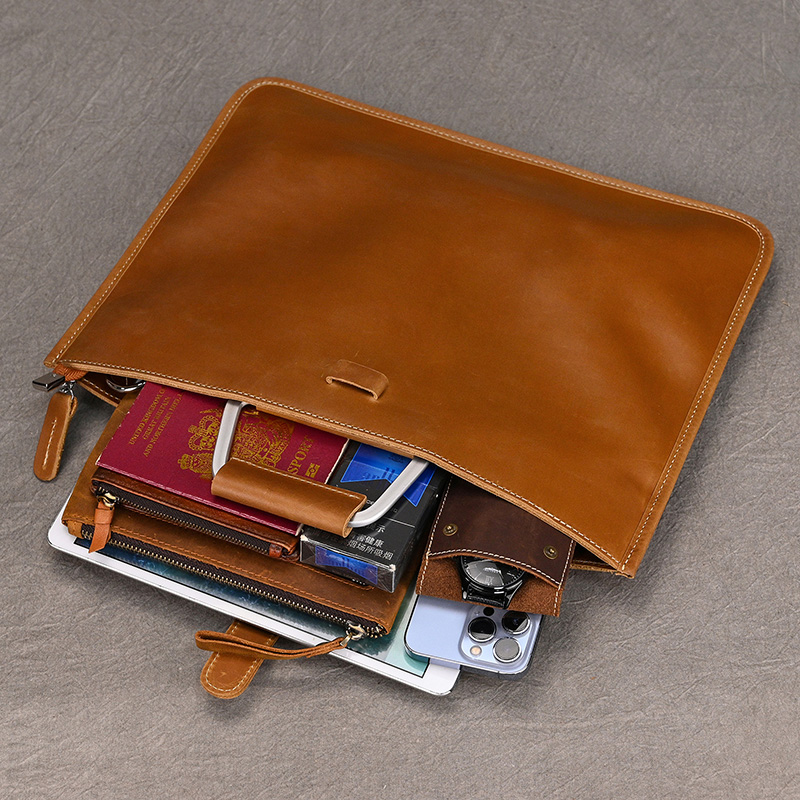 Free Shipping Vintage Style Handbags For Men2025 Designer Slim Briefcase Shoulder Bag Genuine Leather Men's Working Tote Designer Bag Luxury Bag 