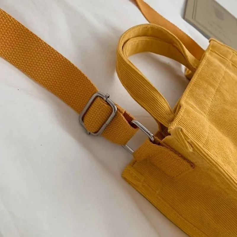 Women Corduroy Zipper Shoulder Bag FemaleSmall Cotton Canvas Messenger Bag Retro Vintage Crossbody Bags Bag for Women