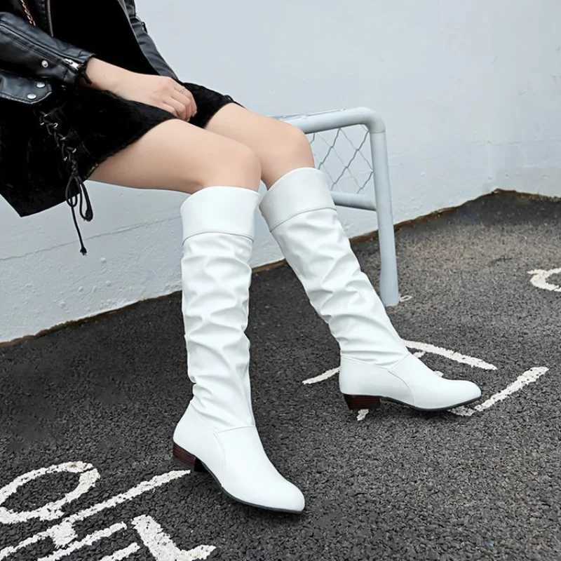 High Quality Autumn and winter new knee high boots warm designer high heels black high boots warm leather boots size 35-43 Botas De Mujer T241206