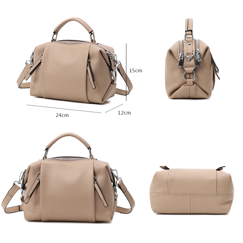 2023 Luxury Women Tote Handbags 100% Genuine Leather Ladies Boston Shoulder Bags High Quality Female Top Handle Messenger Bags
