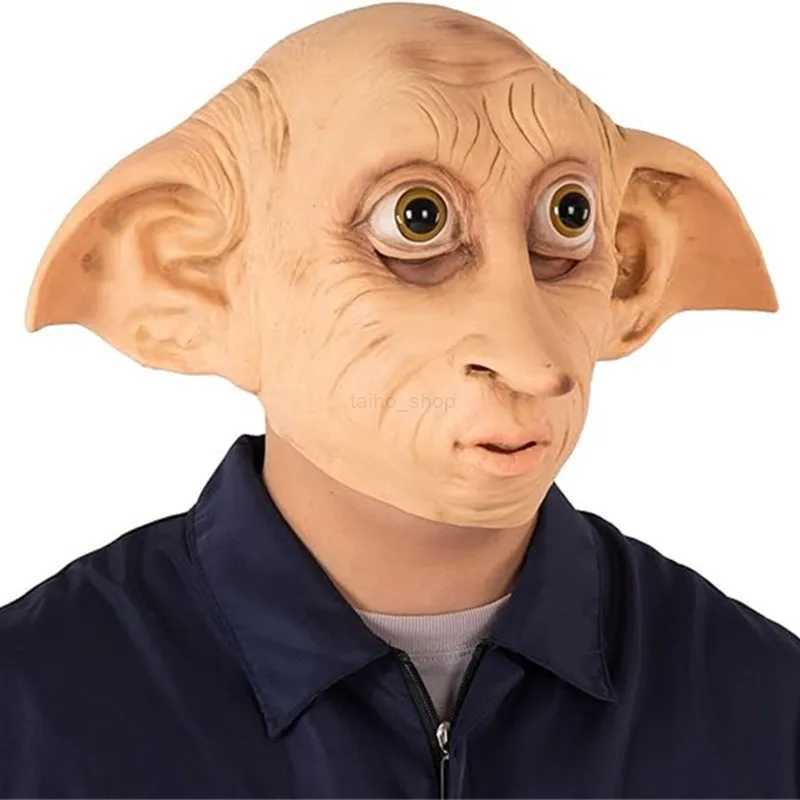 Latex Elf Ears Full Head Cover Dobby Voldemort Mask Cosplay Costume Props Headwear Funny Elfin AccessoryXJ240802