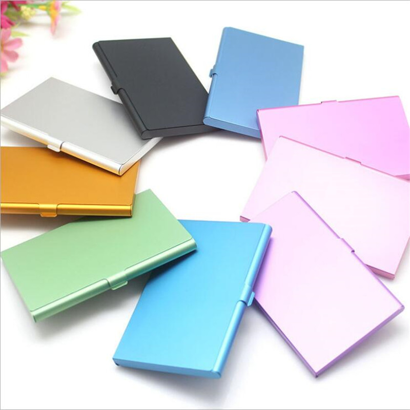 1 Pc Men Business Card Case Stainless Steel Aluminum Holder Metal Box Cover Women Credit Business ID Bus Card Holder Case