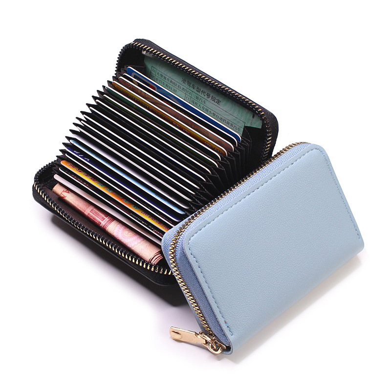 New Design Small Black Red Business Women/Men Bank/ID/Credit Card Holder 20 Bits Card Wallet PU Leather Protects Case Coin Purse