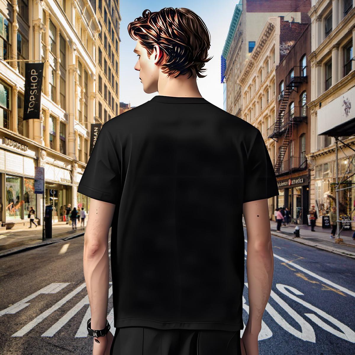 Mens T Shirts 100% Cotton 230g Geometric line Home Outdoor Round Neck Short Sleeve Skull Men Clothes T-Shirt 2024 New Wholesale Tees Shirts